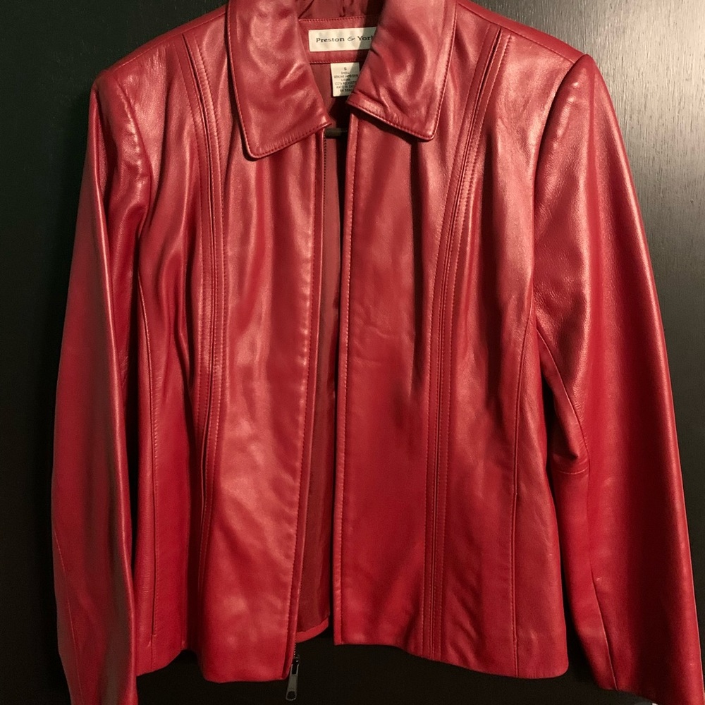 Red leather jacket